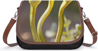 Generic Three Green Snakes Small Womens Crossbody Bags Shoulder Handbag with Adjustable Strap for Travel