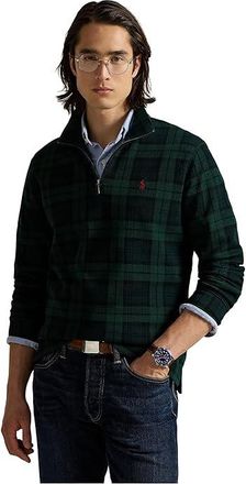 Polo Ralph Lauren Long Sleeve Half Zip Pullover Mens Clothing Blackwatch Plaid : 2XL, Cotton