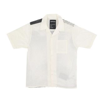 The Hundreds Face Woven Short Sleeve Shirt - Heren - Korte mouwen Overhemden - Wit - XL - Rayon - Overhemden