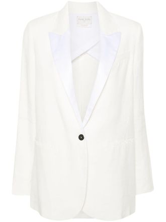 Forte_Forte single-breasted linen blazer - women - Linen/Flax - III - White