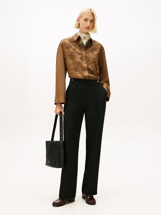 Tommy Hilfiger Womens Lightweight Ponte Straight Leg Pant - Black - 4