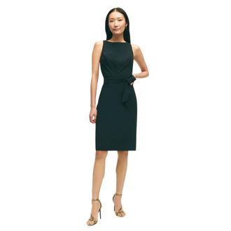 Brooks Brothers Zwarte Stretch Polyester Cr&ecirc;pe Jurk - Dames - Korte kleedjes - Zwart - XS - Polyester - Kleedjes
