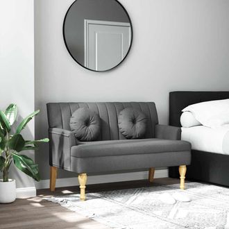 vidaXL Vidaxl - Banco Con Cojines Tela Gris Oscuro 113x64,5x75,5 Cm
