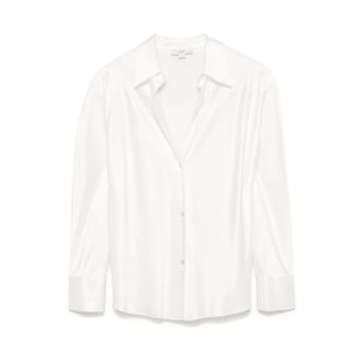 Vince Silk Satin Shirt - female - Vince - Shirts - White - M - Blouses & Shirts