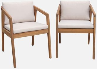 Sweeek Silla De Jard&iacute;n De Madera De Acacia, Set De 2