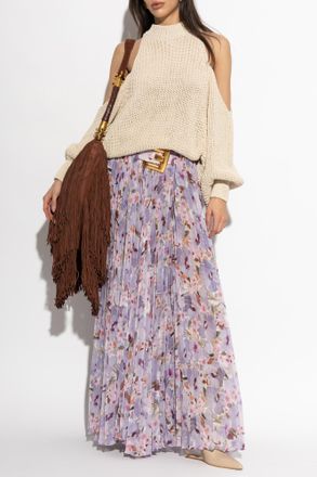 Balmain Floral-patterned Skirt, Womens, Purple