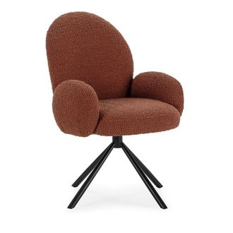 DRAWER Silla de oficina de tela rizada y metal - &Oacute;xido