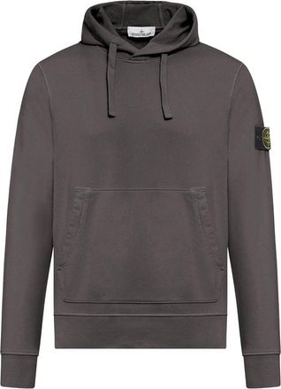 Stone Island Grey Hoodie In Cotton With Patch Logo