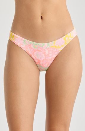 Maaji Arabian Nights Flash Bikini Bottoms in Bright Yellow/Pink Multi at Nordstrom, Size X-Small