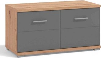 No Brand Mobile ingresso moderno rovere artigiano e grigio scuro in truciolare bilaminato dimensioni 86x40x456 cm arredamento casa elegante