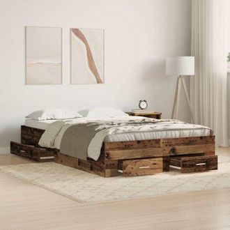 vidaXL Estructura De Cama Con Caj&oacute;n Madera Vieja 120 X 200 Cm Vidaxl