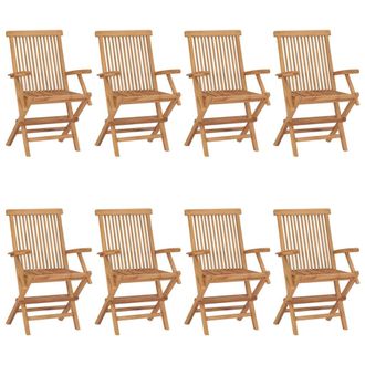 vidaXL Vidaxl - Sillas De Jard&iacute;n 8 Unidades Madera Maciza De Teca