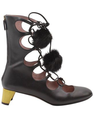 Gucci Womens Leather Heloise Lace-Up Gladiator Boot (Authentic Pre-Loved)