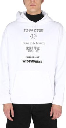 Raf Simons Graphic Print Hoodie With Drawstring