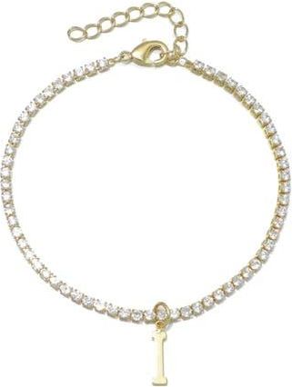 Adornia Initial Charm Tennis Bracelet in Gold-I at Nordstrom Rack