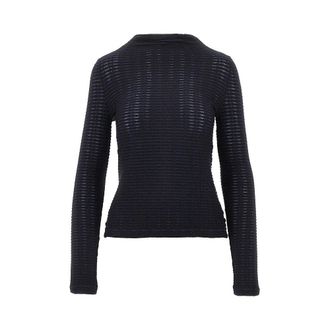 Emporio Armani Striped jacquard jersey top Woman XXL
