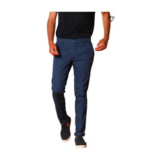 Mason's Slim Fit Chino Trousers Blue Cotton