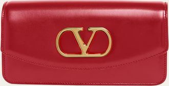 Valentino Garavani Vain Small VLOGO Leather Clutch Bag