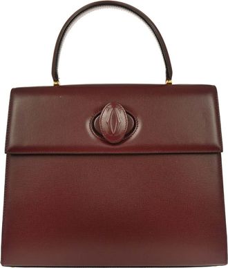 Cartier Cartier Vintage Handbag Leather Burgundy Leather Handbag (Pre-Owned)