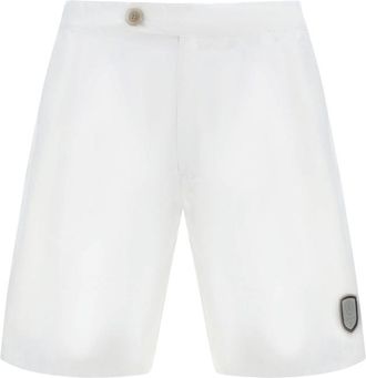 Brunello Cucinelli White Tailored Shorts With Button Detail, Size Medium