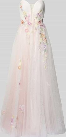 Unique Maxikleid im Off-Shoulder-Look mit Perlen und Pailletten in Rosa, Gr&ouml;&szlig;e 38