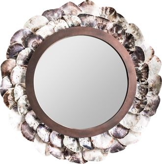 Vical Home Runder Wandspiegel Shell Ii ø 85 cm aus Muschel