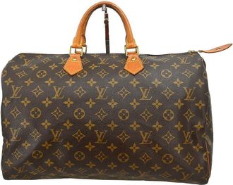 Louis Vuitton Speedy Handbag Monogram Canvas Brown Canvas Handbag (Pre-Owned)