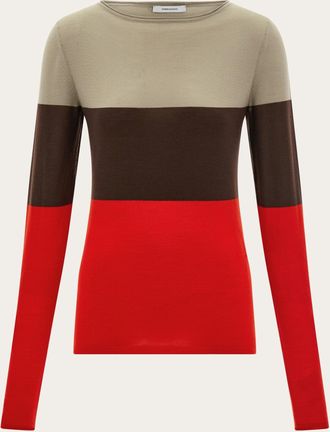 Ferragamo Women Color block top Red