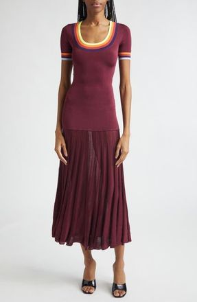 Christopher John Rogers Saucer Neck Maxi Sweater Dress in Zinfandel at Nordstrom, Size X-Small