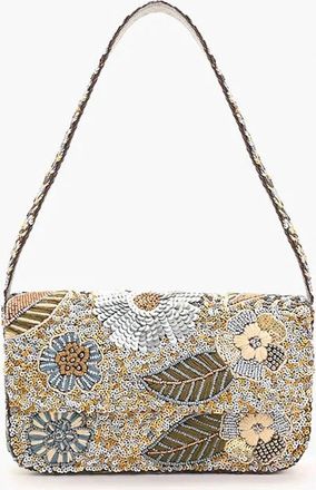 America & Beyond Womens Shimmer Shoulder Bag In Golden Hour