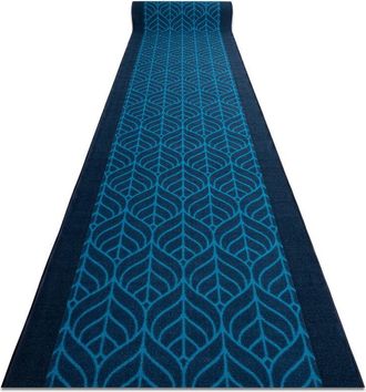 RugsX Rugsx - Runner anti-slip feathers navy blue 120cm blue 120x220 cm