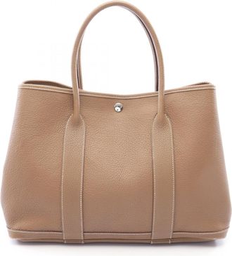 Herm&egrave;s Gray Negonda Leather Handbag Tote Bag (Pre-Owned)