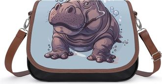 Generic Diving Hippo Crossbody Bags for Women Shoulder Messenger Bag Purse Handbags