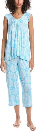 Ellen Tracy 2pc Top & Cropped Pant Pajama Set