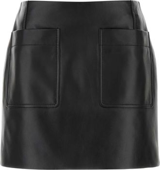 Bottega Veneta Womens Black Leather Mini Skirt Sheepskin - Size EU 36 (Womens)