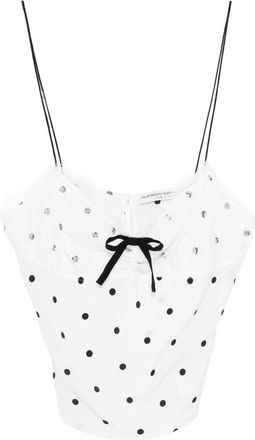 Alessandra Rich Polka-Dot Print Tank Top - Womens - Polyamide/Silk/Viscose