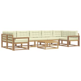 vidaXL Conjunto De Sof&aacute;s De Exterior Con Coj&iacute;n 6 Pcs Blanco Y Crema Vidaxl