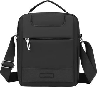 Generic Compatible For Mens Large Capacity Portable Messenger Bag Vertical Fashion Multifunctional Single Shoulder(Black)