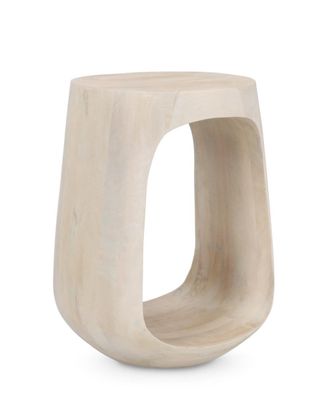 Mathi Design Mesa auxiliar redonda de madera D33 cm