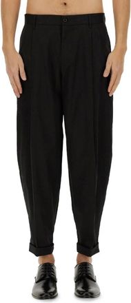 Dolce & Gabbana Cotton Gabardine Pants - Heren - Slim Fit Broeken - Zwart - L - Katoen - Broeken