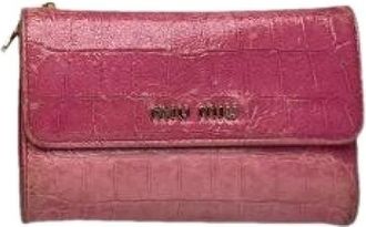 Miu Miu Pre-owned Wallets, female, Pink, Size: ONE SIZE Pre-owned Leather Wallet