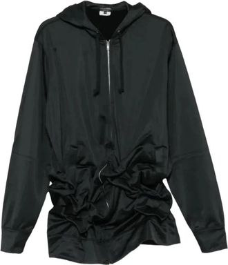 Comme Des Gar&ccedil;ons Ruched Zip-Up Hoodie - Heren - Sweatshirts & Hoodies - Zwart - Maat: M Zijde