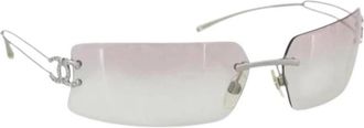 Chanel Pre-owned Metal Zonnebrillen - Dames - Vintage Accessoires - Grijs - ONE Size - Vintage