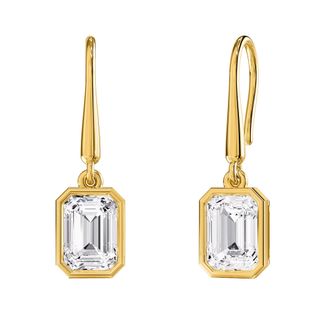 Diamond2Deal 18k Vermeil Plated Silver 2.3 Ct Lab Grown Diamond Drop Dangle Earrings