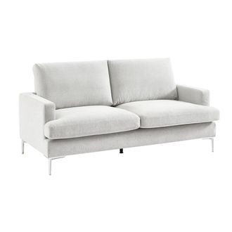 Sweeek Sof&aacute; en tela simple, 3 plazas, blanco roto