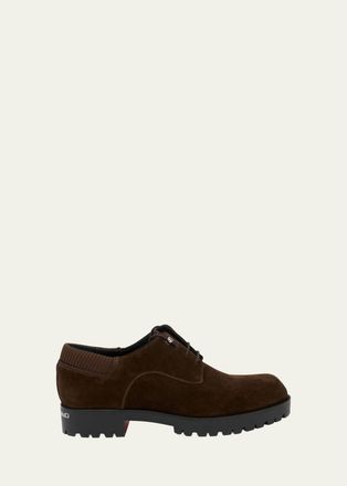 Christian Louboutin Mens Cavafield Leather Lug-Sole Derby Shoes