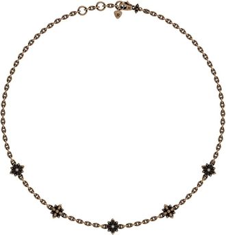 John Richmond Bloemen Ketting - Dames - Kettingen - Bruin - ONE Size - Leer - Accessoires