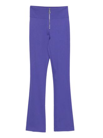 Patrizia Pepe high-waisted flared trousers - women - Elastane/Nylon/Viscose - 42 - Purple