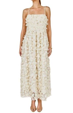 endless rose 3-D Sequin Floral Maxi Dress in Off White at Nordstrom, Size X-Small
