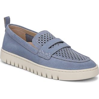 Vionic Uptown Perf Penny Loafer in Pacific Blue at Nordstrom, Size 6.5